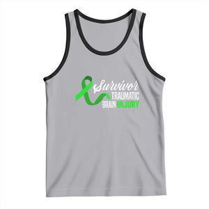 Traumatic Brain Injury Awareness Tank Top TBI Survivor TS02 Athletic Heather Black Print Your Wear