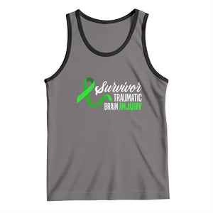 Traumatic Brain Injury Awareness Tank Top TBI Survivor TS02 Deep Heather Black Print Your Wear
