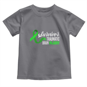 Traumatic Brain Injury Awareness Toddler T Shirt TBI Survivor TS02 Charcoal Print Your Wear