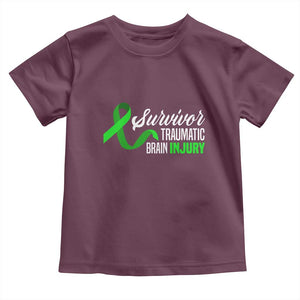 Traumatic Brain Injury Awareness Toddler T Shirt TBI Survivor TS02 Maroon Print Your Wear