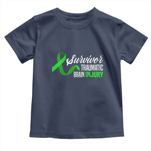 Traumatic Brain Injury Awareness Toddler T Shirt TBI Survivor TS02 Navy Print Your Wear
