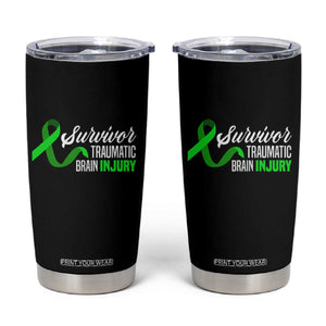 Traumatic Brain Injury Awareness Tumbler Cup TBI Survivor TS02 Black Print Your Wear