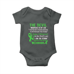 Traumatic Brain Injury Awareness Baby Onesie I Am The Storm TBI Warrior TS02 Dark Heather Print Your Wear