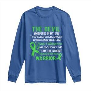 Traumatic Brain Injury Awareness Long Sleeve Shirt I Am The Storm TBI Warrior TS02 Royal Blue Print Your Wear