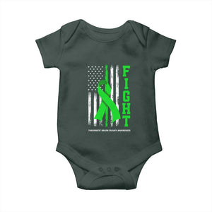 Traumatic Brain Injury Awareness Baby Onesie Fight TBI American US Flag TS02 Print Your Wear