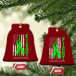 Traumatic Brain Injury Awareness Ceramic Ornament Fight TBI American US Flag TS02 Print Your Wear