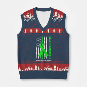 Traumatic Brain Injury Awareness V-Neck Knit Sweater Vest Fight TBI American US Flag TS02 Navy Red Print Your Wear