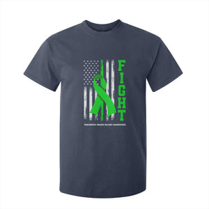 Traumatic Brain Injury Awareness T Shirt For Kid Fight TBI American US Flag TS02 Navy Print Your Wear