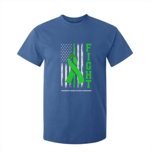 Traumatic Brain Injury Awareness T Shirt For Kid Fight TBI American US Flag TS02 Royal Blue Print Your Wear