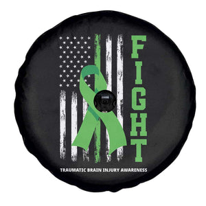 Traumatic Brain Injury Awareness Spare Tire Cover Fight TBI American US Flag TS02 Print Your Wear