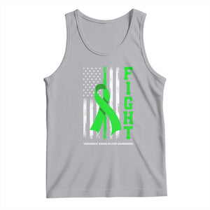 Traumatic Brain Injury Awareness Tank Top Fight TBI American US Flag TS02 Athletic Heather Print Your Wear