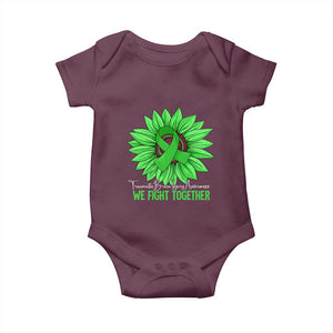 Traumatic Brain Injury Awareness Baby Onesie TBI We Fight Together Green Sunflower TS02 Maroon Print Your Wear