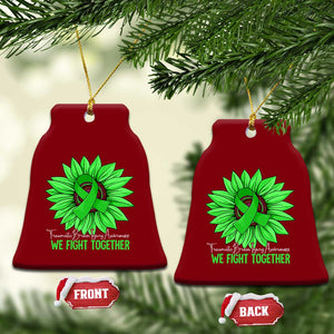 Traumatic Brain Injury Awareness Ceramic Ornament TBI We Fight Together Green Sunflower TS02 Print Your Wear