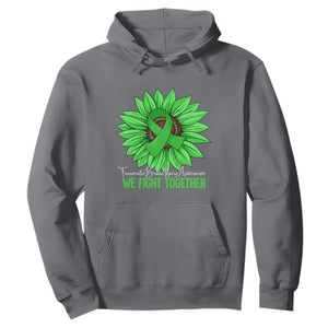 Traumatic Brain Injury Awareness Hoodie TBI We Fight Together Green Sunflower TS02 Charcoal Print Your Wear