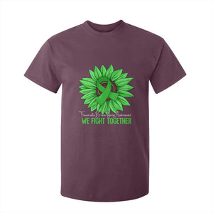 Traumatic Brain Injury Awareness T Shirt For Kid TBI We Fight Together Green Sunflower TS02 Maroon Print Your Wear