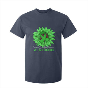 Traumatic Brain Injury Awareness T Shirt For Kid TBI We Fight Together Green Sunflower TS02 Navy Print Your Wear