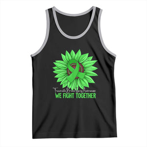 Traumatic Brain Injury Awareness Tank Top TBI We Fight Together Green Sunflower TS02 Black Athletic Heather Print Your Wear