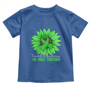 Traumatic Brain Injury Awareness Toddler T Shirt TBI We Fight Together Green Sunflower TS02 Royal Blue Print Your Wear