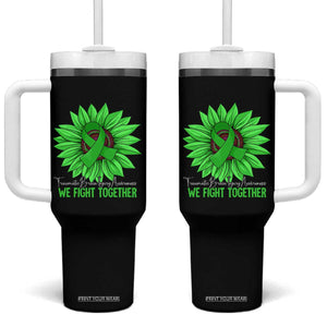 Traumatic Brain Injury Awareness Tumbler With Handle TBI We Fight Together Green Sunflower TS02 One Size: 40 oz Black Print Your Wear
