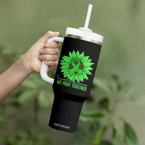 Traumatic Brain Injury Awareness Tumbler With Handle TBI We Fight Together Green Sunflower TS02 Print Your Wear