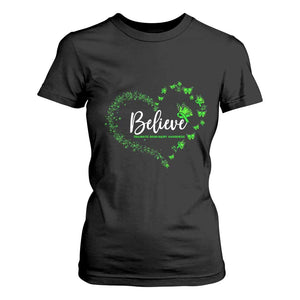 Traumatic Brain Injury Awareness T Shirt For Women TBI Believe Butterflies TS02 Black Print Your Wear