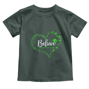 Traumatic Brain Injury Awareness Toddler T Shirt TBI Believe Butterflies TS02 Dark Forest Green Print Your Wear