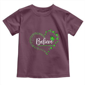 Traumatic Brain Injury Awareness Toddler T Shirt TBI Believe Butterflies TS02 Maroon Print Your Wear