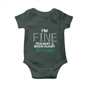 Traumatic Brain Injury Awareness Baby Onesie TBI Warrior I'm Fine TS02 Print Your Wear