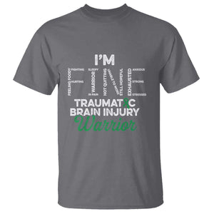 Traumatic Brain Injury Awareness T Shirt TBI Warrior I'm Fine TS02 Charcoal Print Your Wear