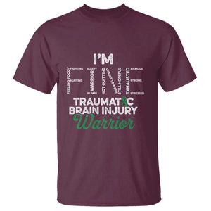 Traumatic Brain Injury Awareness T Shirt TBI Warrior I'm Fine TS02 Maroon Print Your Wear