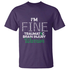 Traumatic Brain Injury Awareness T Shirt TBI Warrior I'm Fine TS02 Purple Print Your Wear