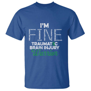 Traumatic Brain Injury Awareness T Shirt TBI Warrior I'm Fine TS02 Royal Blue Print Your Wear