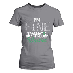 Traumatic Brain Injury Awareness T Shirt For Women TBI Warrior I'm Fine TS02 Charcoal Print Your Wear