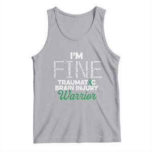 Traumatic Brain Injury Awareness Tank Top TBI Warrior I'm Fine TS02 Athletic Heather Print Your Wear