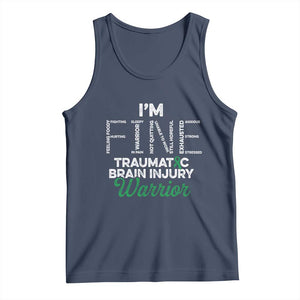 Traumatic Brain Injury Awareness Tank Top TBI Warrior I'm Fine TS02 Navy Print Your Wear