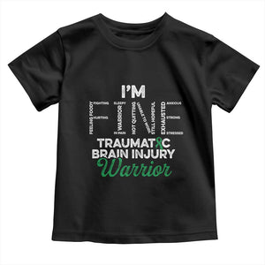 Traumatic Brain Injury Awareness Toddler T Shirt TBI Warrior I'm Fine TS02 Black Print Your Wear