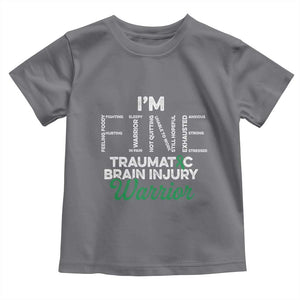 Traumatic Brain Injury Awareness Toddler T Shirt TBI Warrior I'm Fine TS02 Charcoal Print Your Wear