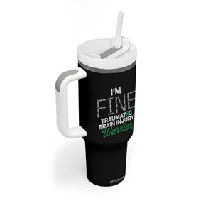 Traumatic Brain Injury Awareness Tumbler With Handle TBI Warrior I'm Fine TS02 Print Your Wear