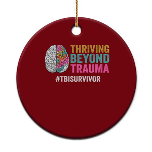 Traumatic Brain Injury Awareness Ceramic Ornament Thriving Beyond Trauma TBI Survivor TS02 1pc Red Print Your Wear