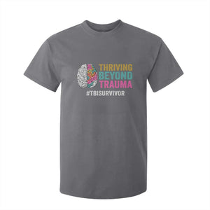 Traumatic Brain Injury Awareness T Shirt For Kid Thriving Beyond Trauma TBI Survivor TS02 Charcoal Print Your Wear