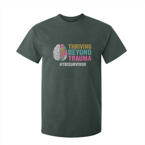 Traumatic Brain Injury Awareness T Shirt For Kid Thriving Beyond Trauma TBI Survivor TS02 Dark Forest Green Print Your Wear