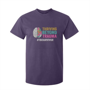 Traumatic Brain Injury Awareness T Shirt For Kid Thriving Beyond Trauma TBI Survivor TS02 Purple Print Your Wear