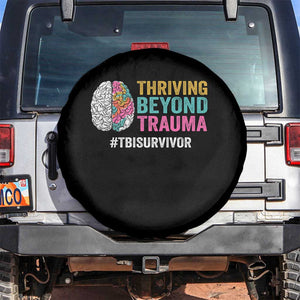 Traumatic Brain Injury Awareness Spare Tire Cover Thriving Beyond Trauma TBI Survivor TS02 No hole Black Print Your Wear