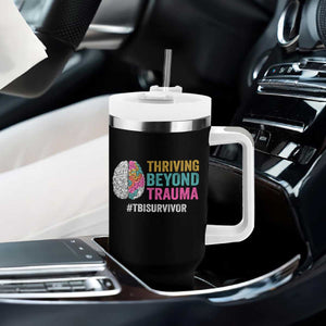 Traumatic Brain Injury Awareness Tumbler With Handle Thriving Beyond Trauma TBI Survivor TS02 Print Your Wear