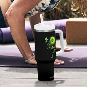 Traumatic Brain Injury Awareness Tumbler With Handle Sunflower Hummingbird TS02 Print Your Wear