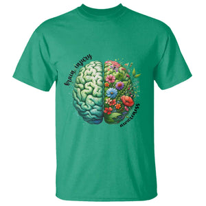 Traumatic Brain Injury Awareness T Shirt TBI Warrior Green Floral Brain TS02 Irish Green Print Your Wear