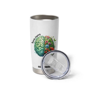 Traumatic Brain Injury Awareness Tumbler Cup TBI Warrior Green Floral Brain TS02 Print Your Wear