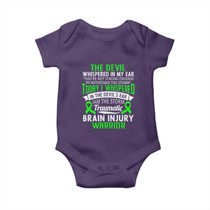 Traumatic Brain Injury Awareness Baby Onesie TBI Warrior I Am The Storm TS02 Purple Print Your Wear