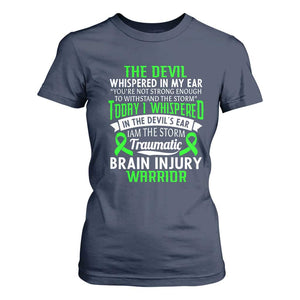 Traumatic Brain Injury Awareness T Shirt For Women TBI Warrior I Am The Storm TS02 Navy Print Your Wear