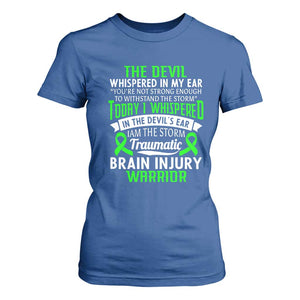 Traumatic Brain Injury Awareness T Shirt For Women TBI Warrior I Am The Storm TS02 Royal Blue Print Your Wear